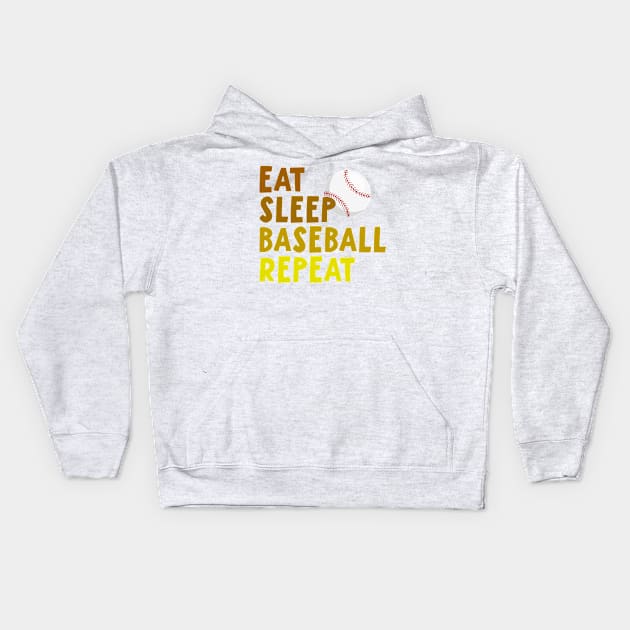 Eat Sleep Baseball Repeat Funny Baseball Player Kids Hoodie by Howtotails